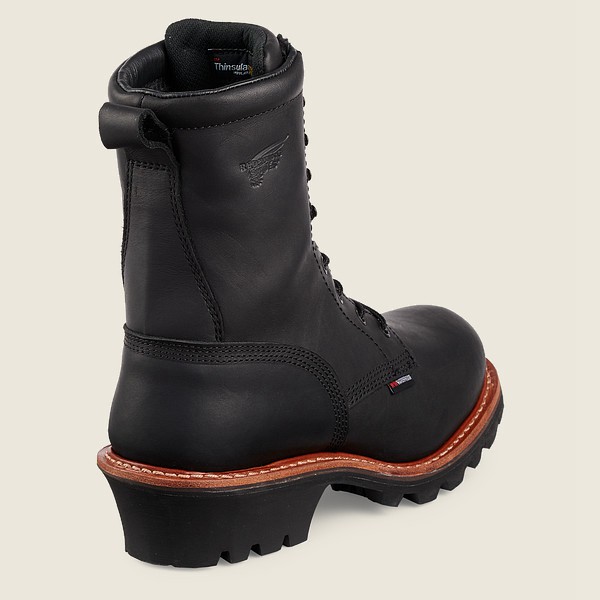 Red Wing Safety Boots Loggermax - 9-inch Insulated Waterproof Toe - Black - Mens ZPH106287